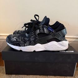 2016 Air Huarache Premium Pendleton Nike iD Size 10 RARE Black & White Aztec