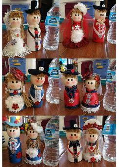 6 pairs couple dolls wedding handmade cake toppers decoration