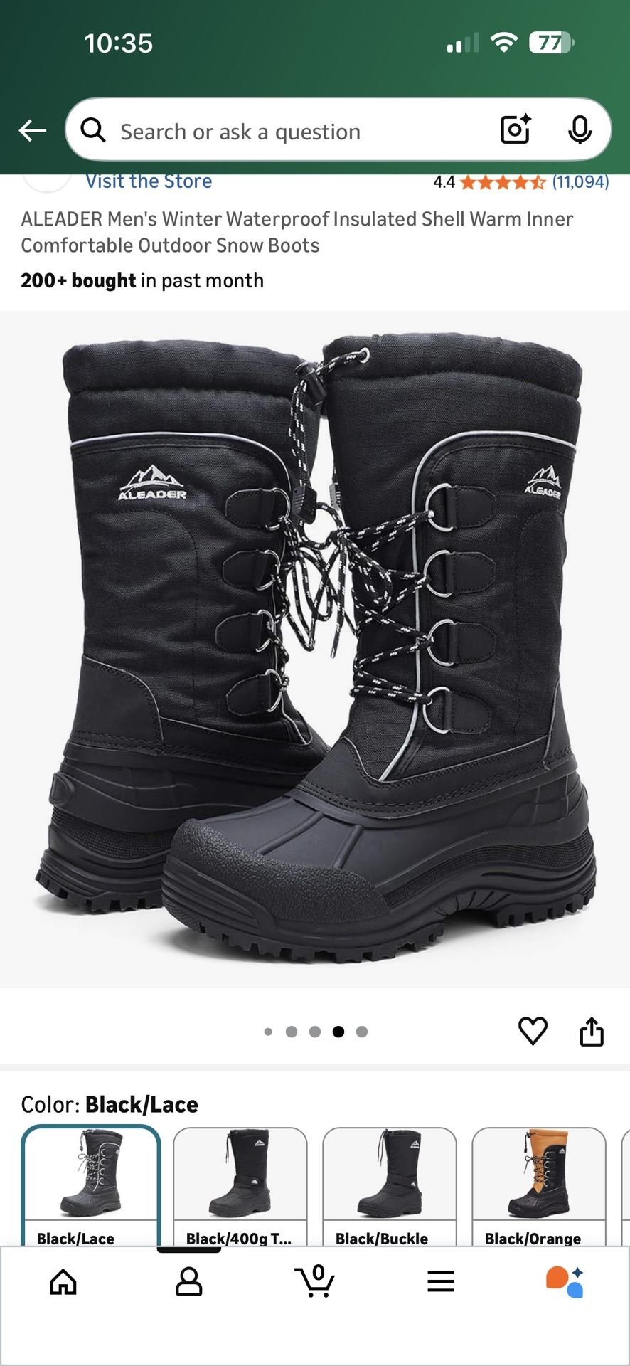 Waterproof Snow Boots Size 11