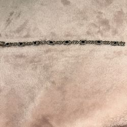 Sterling Silver 925 With Black Gemstones Tennis Bracelet From Zales