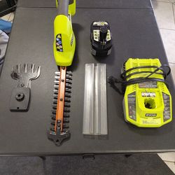 Ryobi P2900B ONE+ 18-Volt Lithium-Ion Cordless Grass Shear and Shrubber, Battery and Charger