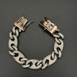 Diamond Puff Cuban Link Bracelet