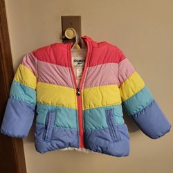 GIRL'S 3T OSHGOSH LIKE NEW HOODED PUFFER COAT