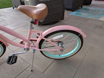 Girl's Beach Cruiser Bike For Kids "Two Bells & Basket" XLNT condition"