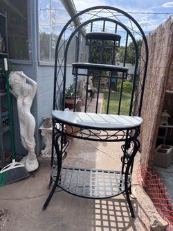 Wrought iron bakers rack