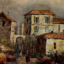 Original Oil Painting *Floral Market on Canvas