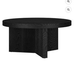 Henn&Hart 32" Black Grain MDF/PVC Coffee Table