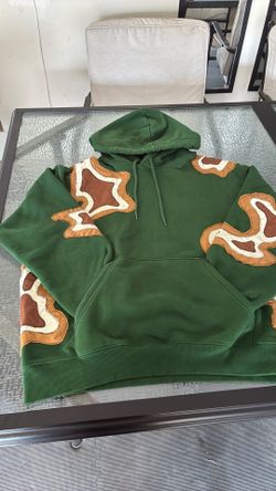 H&M green hoodie with custom patches