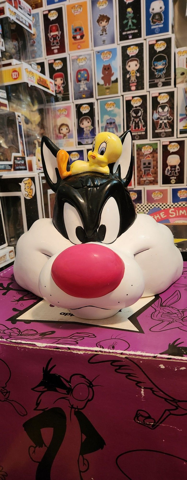1994 Warner Brothers Looney tunes Sylvester and Tweety cookie jar