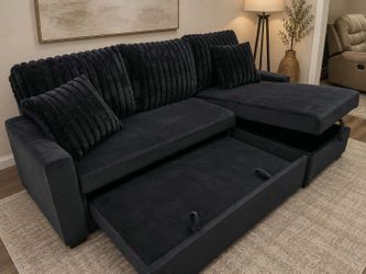 New Black Sectional Sofa Pull Out