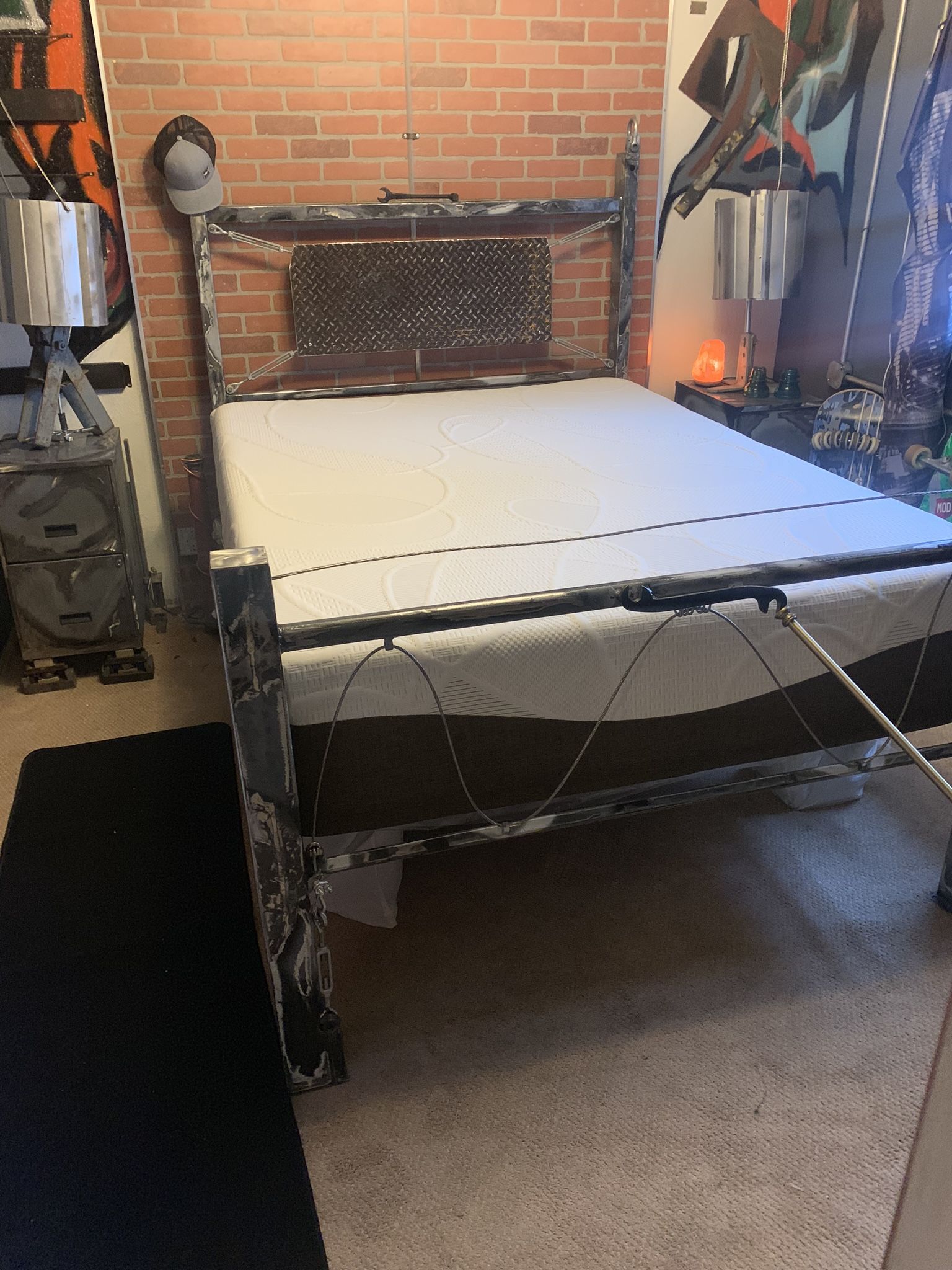 Industrial Style ,hand Built And Welded Bedroom Set