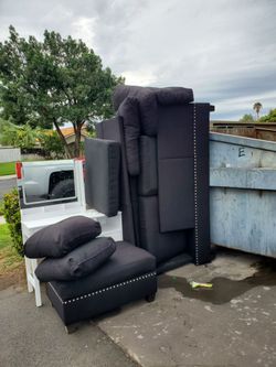 Free black couch - curbside
