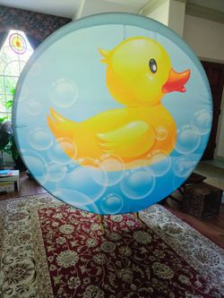 Round Rubber Duck Party Backdrop with Stand