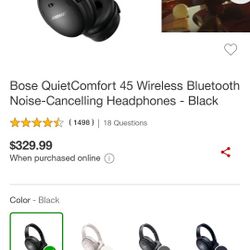 Bose Bluetooth Headphones Quiet Comfort 35 Series 2