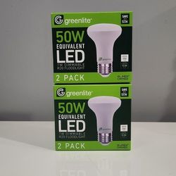 Greenlite 50W LED Flood Light Bulbs - Dimmable - Soft White 2-pack of 4