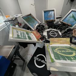 Screen Printing 6 Station Complete Set Up