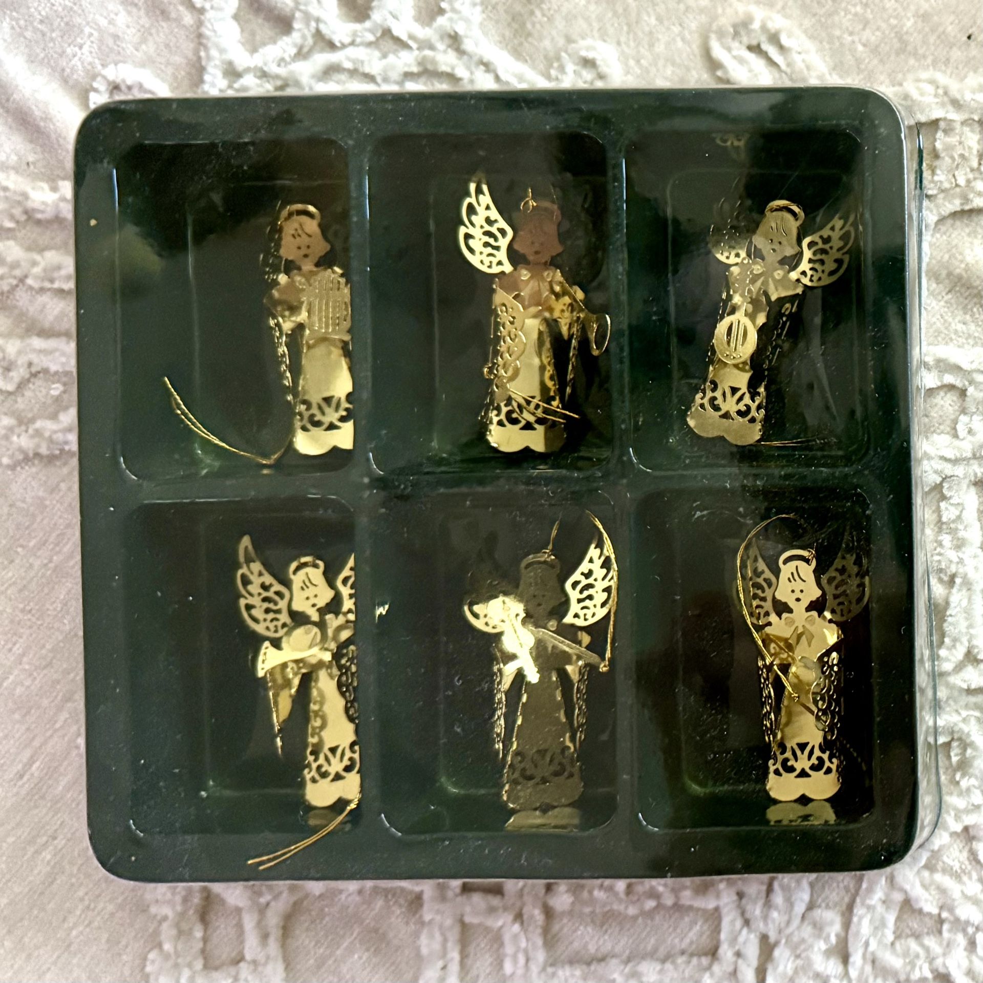 Vintage Ornaments gold angels Playing Instruments