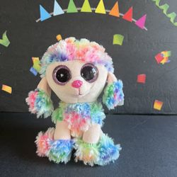 BEANIE BOO RAINBOW THE POODLE! 6 INCH WITH TAGS!  Brand New