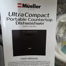 MUELLER
21 in. Professional Digital Portable Countertop Dishwasher with 6 Place Settings in Black
