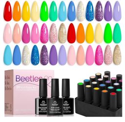 Beetles Summer Gel Nail Polish Set Green Pink Blue Glitter Nude Manicure Kit 23