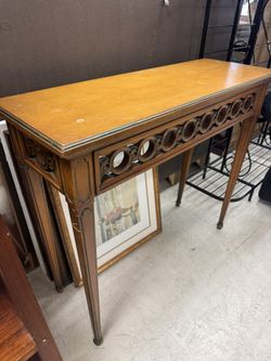 Vintage wooden console table - 40” x 14” x 35”