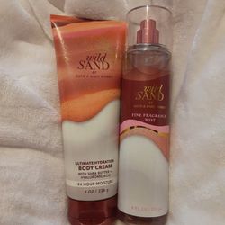 Bath & Body Works 2PC SET Wild Sand Mist & Body Cream 