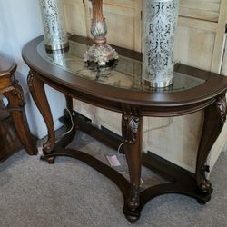 New Brown Glass Top Sofa Table