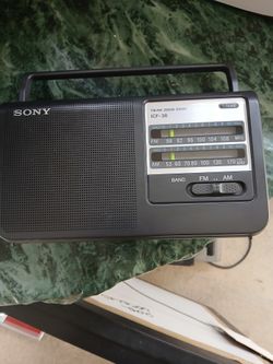 Sony Icf 38 Portable  AM I'm, Radio Black