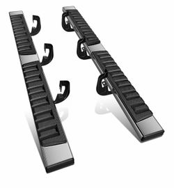 6.69-Inch Flat Running Boards Side Step Bars Compatible with 2007-2018 Chevy Silverado GMC Sierra