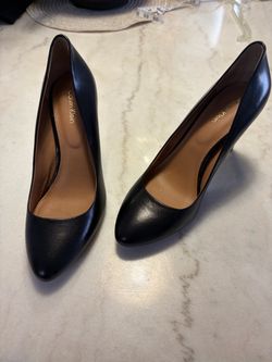 Calvin Klein black leather stiletto