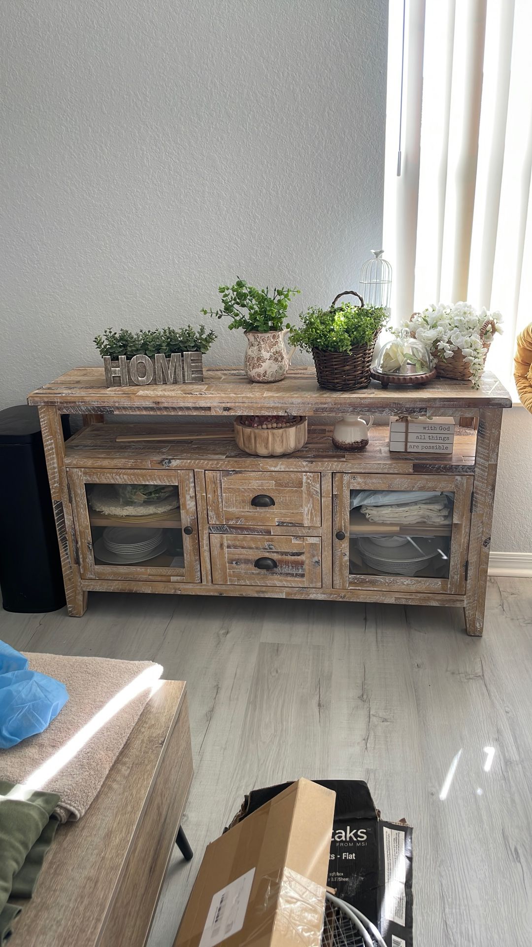 Rustic Wood Tv Console/Side Table