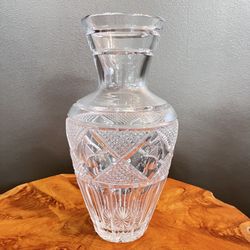 Traditional Shape Crystal Vase Decorated With Geometric Shapes Not Your Grandma’s Vase  12” Perfect For Flowers