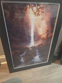 Framed art prints of a waterfall