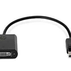 New HP Display Port to DVI Adapter - DisplayPort/DVI Video Cable for Video Device, Notebook, Projector