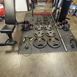 Home Gym Set Squat Rack Olympic Weights 