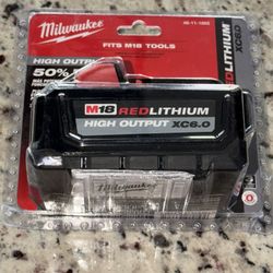 M18 Red Lithium High Output Milwaukee 6.0 Ah Battery Never Opened 