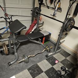 Weight Bench And Weights 