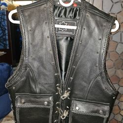 Mens Studded Leather Vest