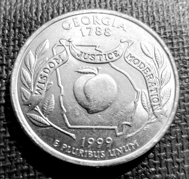 1999-P Georgia State Quarter Uncirculated From US Mint Roll.