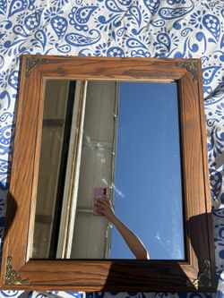 Vintage Wood Frame Mirror 