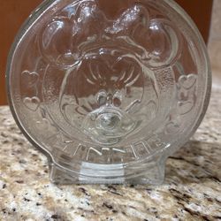 Vintage Anchor Hocking Mickey/Minnie Glass Bank