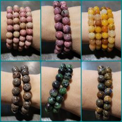 AAA Quality Handmade Natural Stone Beaded Stretch Bracelet 