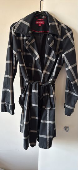 Merona Plaid Belted Trench Coat