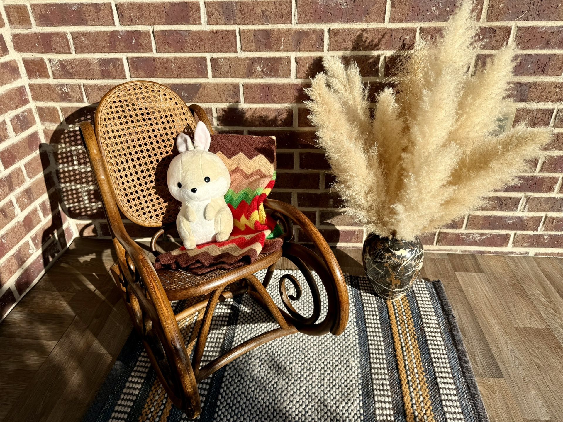 Vintage Children’s MCM Rocking Cane Rattan Chair