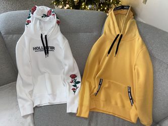 Hollister Embroidered Yellow Hoodie