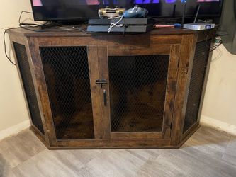 Corner Dog Cage TV Stand