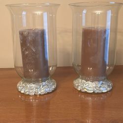 Hurricane Candle Holders With Candles