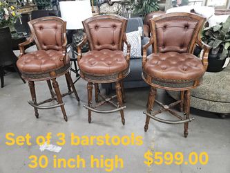 Barstools Set Of 3 LeatherWe are located at 2811 East Bell road. Another Time Around Furniture.
