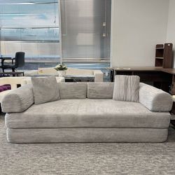 Brand new ✨79” Gray Convertible Sofa Bed✨ Modern Modular Corduroy Sleeper Sofa with Fixed-Shape Frame & Removable Armrests – Space-Saving Folding Matt