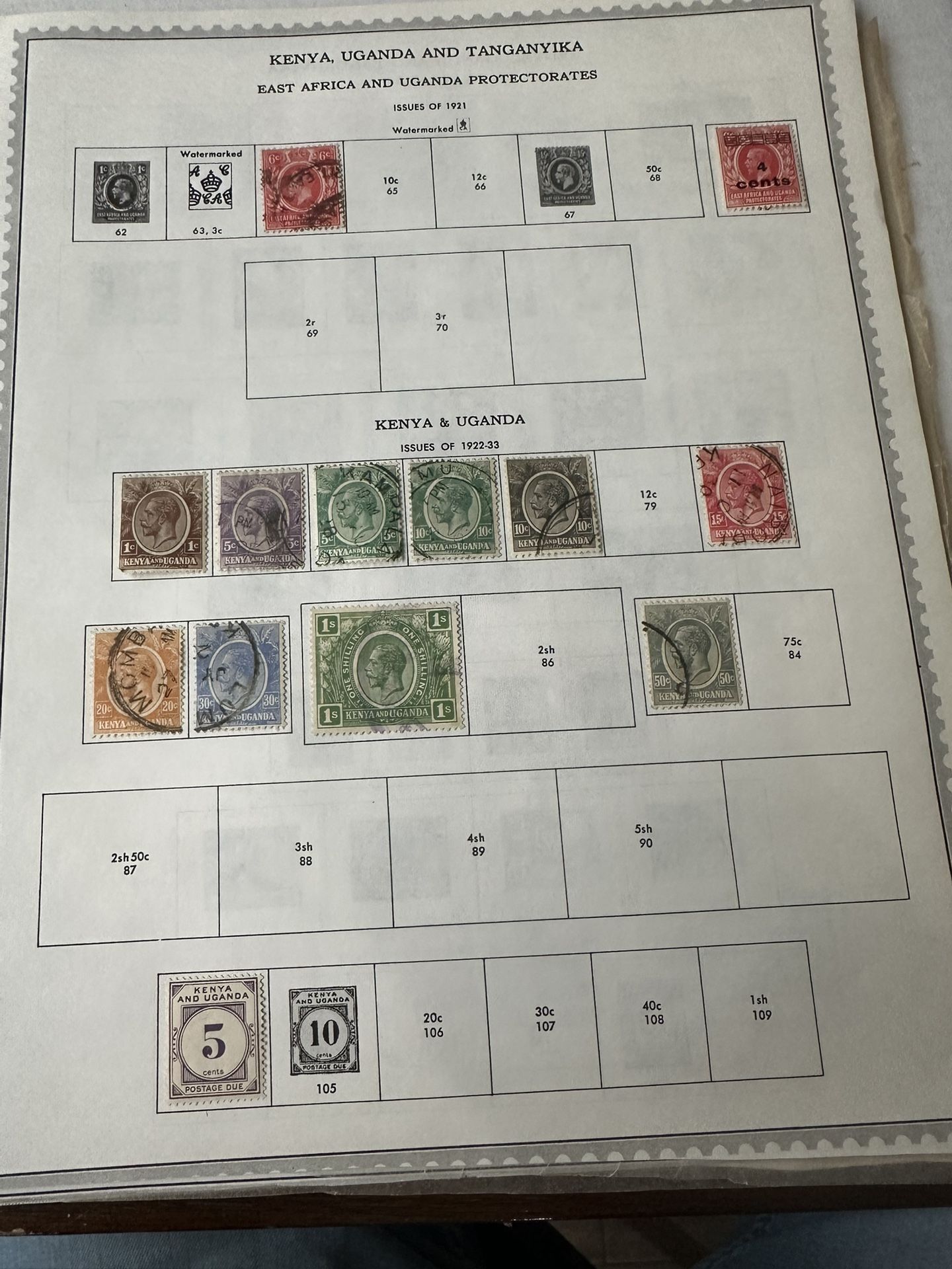 Kenya Uganda And Tanganyika Large Stamp Group On Sheets